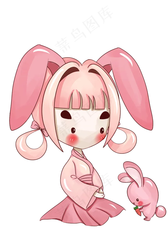 妇女节生肖妈妈卡通人物粉色png素,免抠元素(2480X3507(DPI:300))psd模版下载