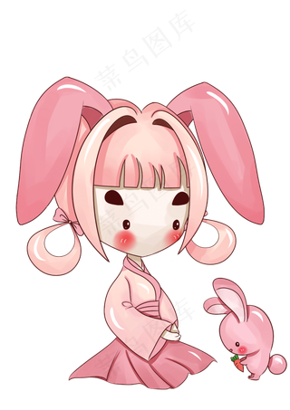 妇女节生肖妈妈卡通人物粉色png素,免抠元素