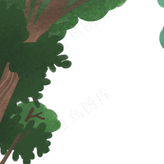 卡通绿色大树下载