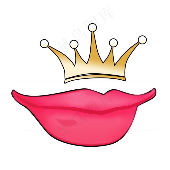 皇冠与嘴唇png素材