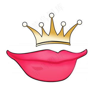 皇冠与嘴唇png素材