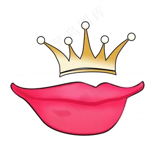 皇冠与嘴唇png素材