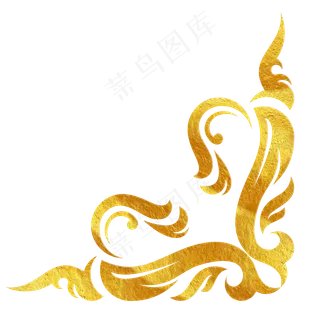 金色欧式角花免抠图