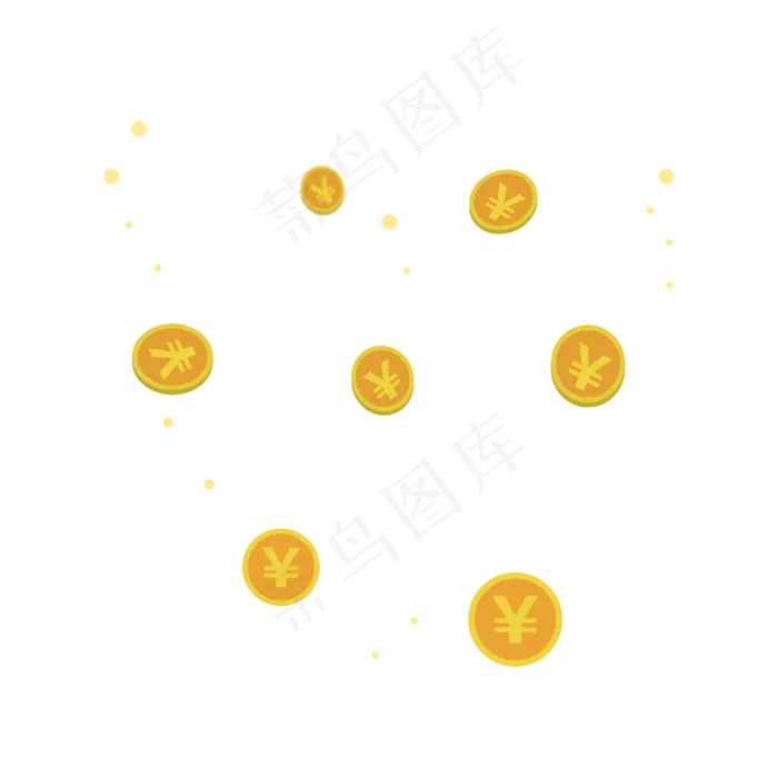 矢量金币漂浮,免抠元素(2953*2953px 300 dpi )ai矢量模版下载