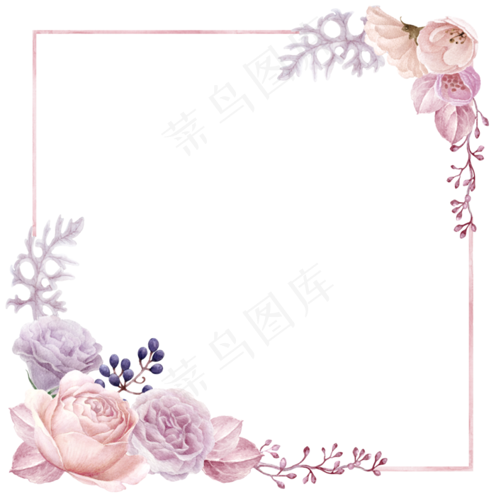 手绘花草花卉边框设计