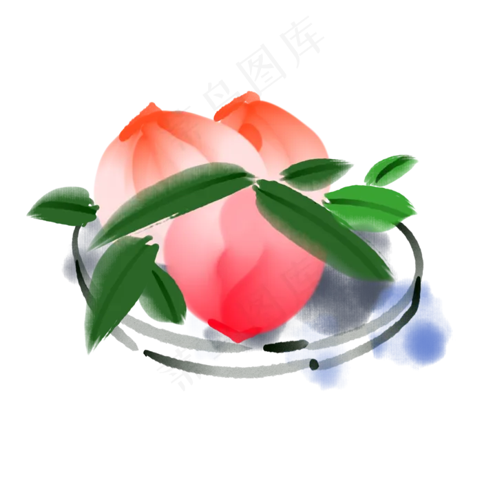 粉色桃子装饰(2000X2000(DPI:300))psd模版下载
