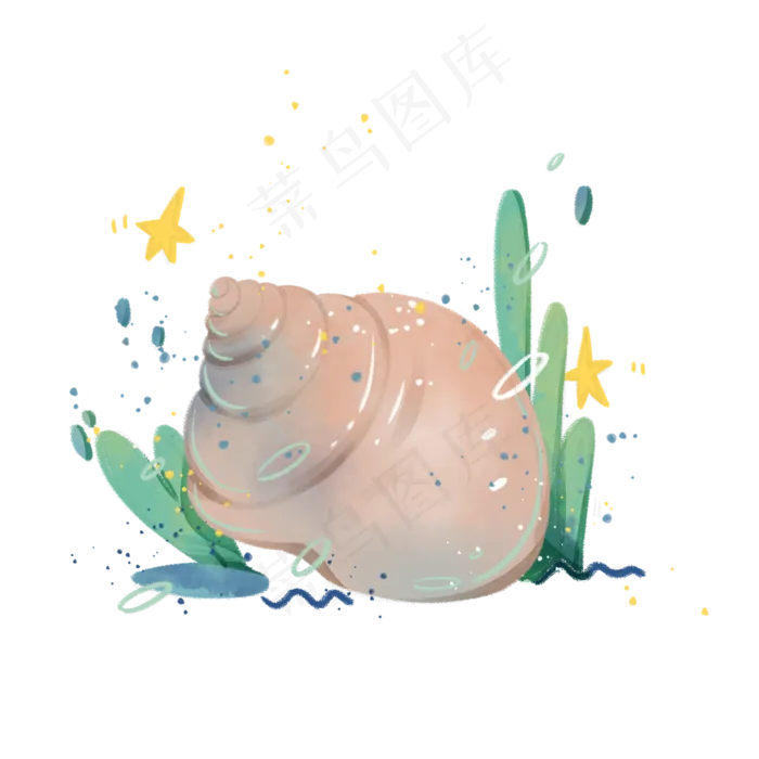海内海底生物螺丝贝壳装饰PNG,免抠元素(2000X2000(DPI:300))psd模版下载