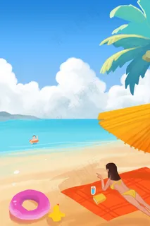 夏天在海边游泳的人 夏天在海边游泳的人
