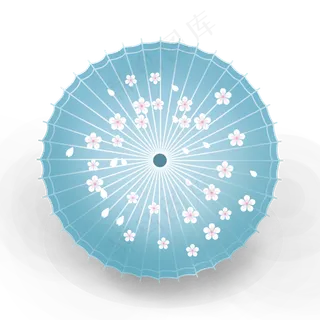 手绘复古油纸伞矢量图,免抠元素