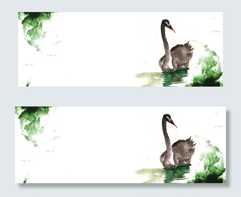 黑天鹅白色简约邀请函banner(1920*700px 	       )psd模版下载