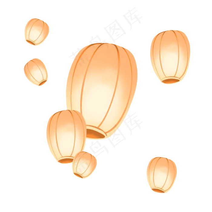 中元节孔明灯,免抠元素