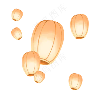 中元节孔明灯,免抠元素 中元节孔明灯,免抠元素