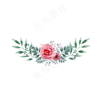 创意水彩花卉png