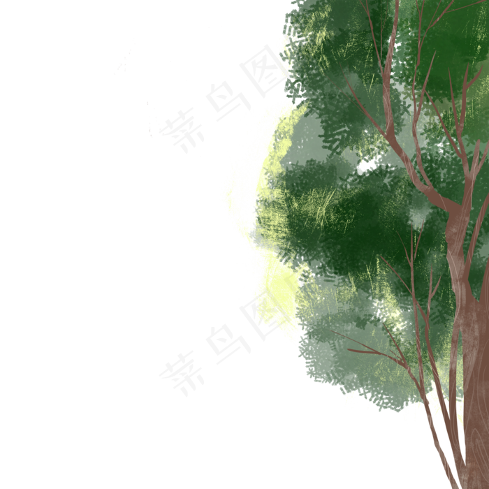 卡通小树木免抠图(2000X2000(DPI:300))psd模版下载