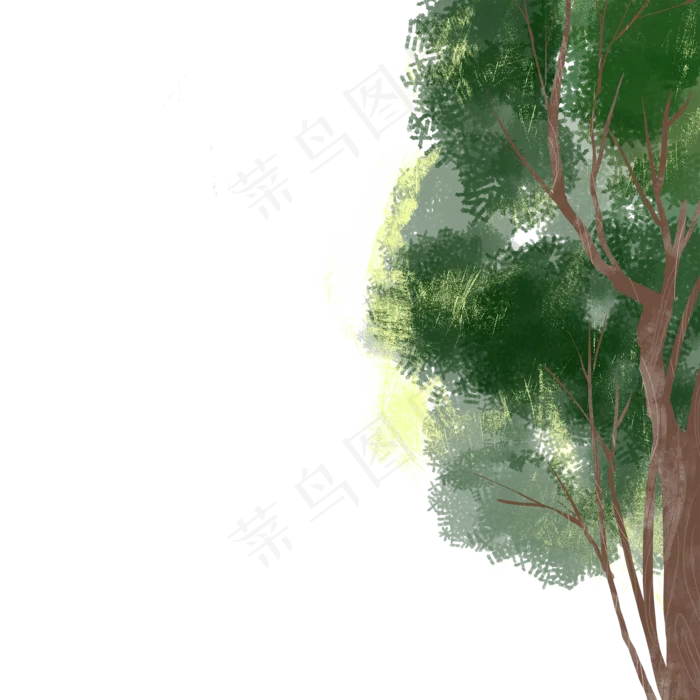 卡通小树木免抠图(2000X2000(DPI:300))psd模版下载