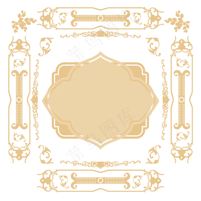 欧式淡色装饰边框花纹(2000X2000(DPI:72))psd模版下载