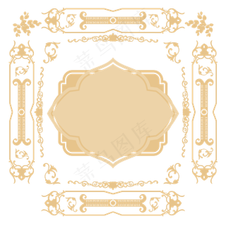 欧式淡色装饰边框花纹