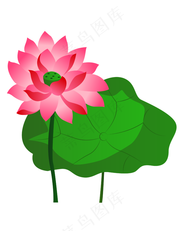 矢量卡通粉色莲花(4167*5208px 300 dpi )ai矢量模版下载