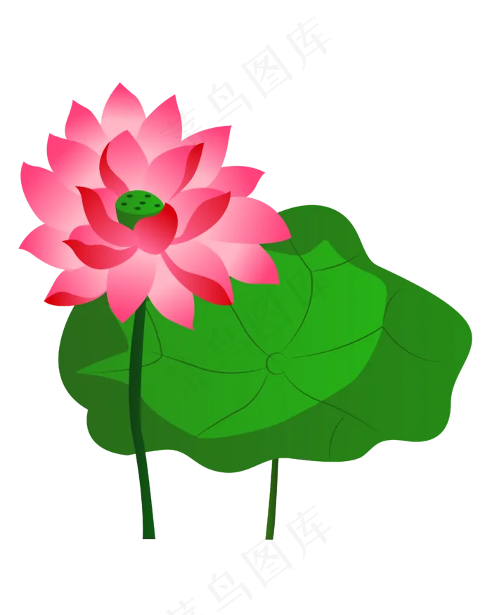 矢量卡通粉色莲花(4167*5208px 300 dpi )ai矢量模版下载