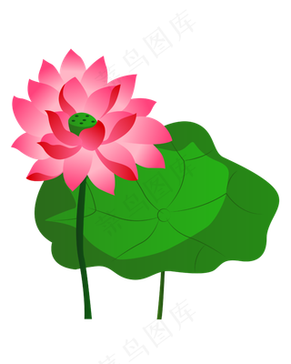 矢量卡通粉色莲花