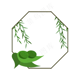 中国风八边形青团边框