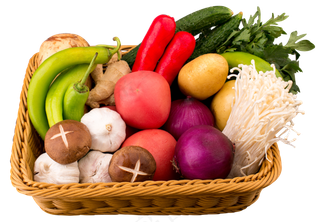 一篮子新鲜水蔬菜,免抠元素