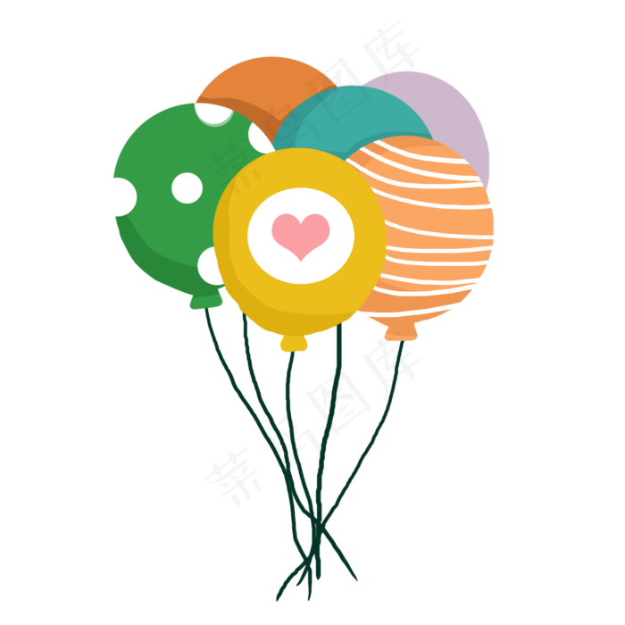 卡通气球手绘PNG元素