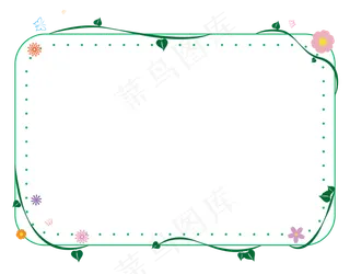 春天来了可爱绿色藤蔓植物百花盛