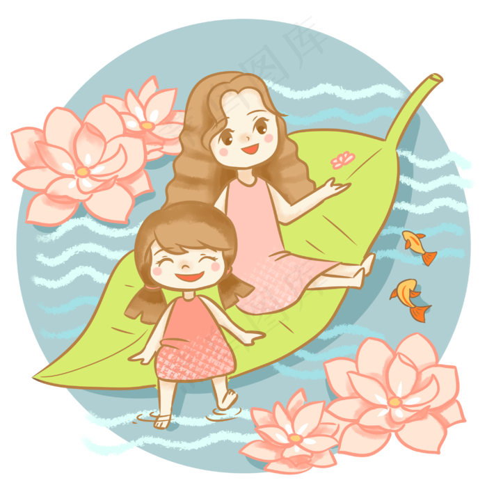 春季外出游母女人物