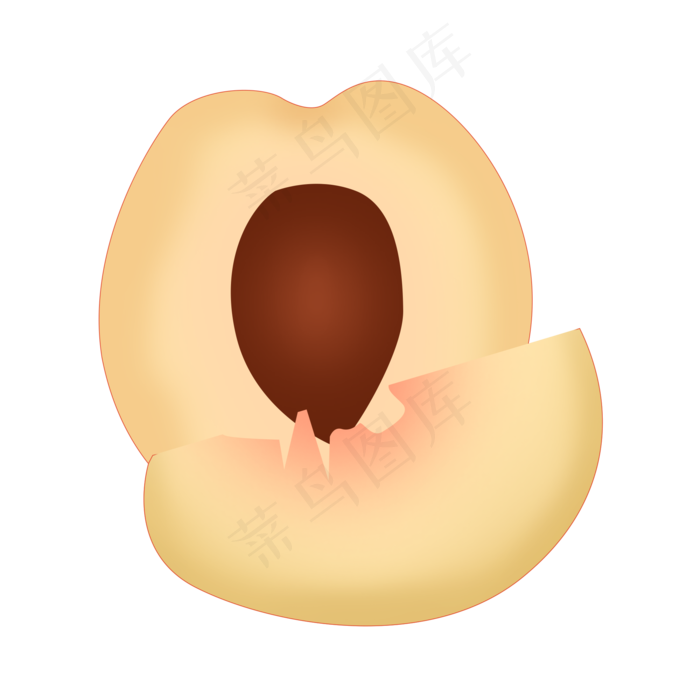 掰开桃子成熟水果(2000X2000(DPI:300))psd模版下载