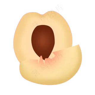 掰开桃子成熟水果