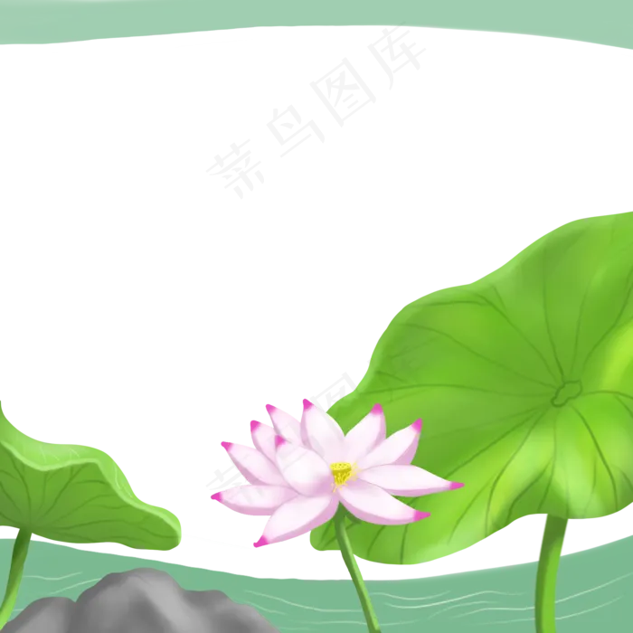 荷花边框装饰荷花(2000X2000(DPI:300))psd模版下载