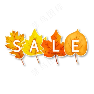 秋季树叶促销标签