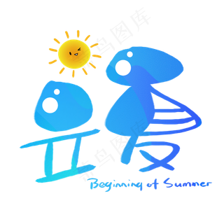 立夏手写手稿POP卡通艺术字