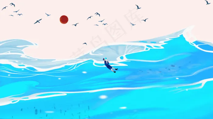 世界读书日阅读学习梦想励志大海天空治愈系(2880X1620(DPI:300))psd模版下载
