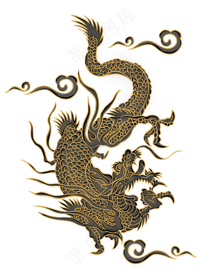 金边国潮龙(1500X2000(DPI:300))psd模版下载