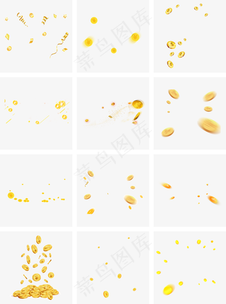通用节日金色卡通风活动促销金币,免抠元素