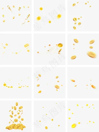 通用节日金色卡通风活动促销金币,免抠元素