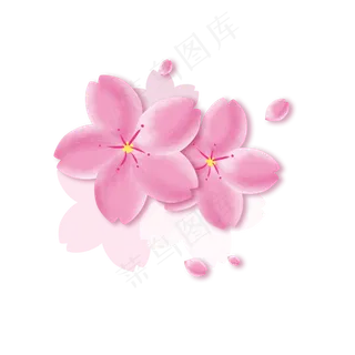 樱花树樱花节春天粉色系手绘装饰,免抠元素