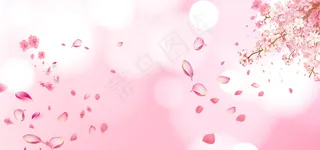 粉色小清新桃花浪漫banner