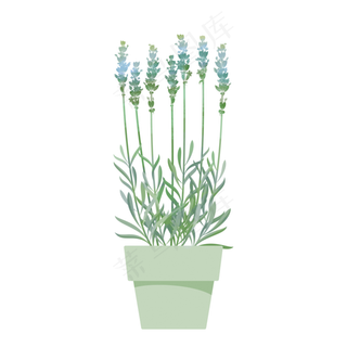 绿色淡雅通用盆栽装饰图案