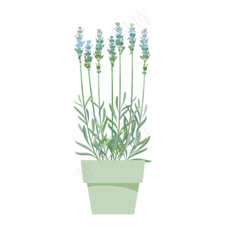 绿色淡雅通用盆栽装饰图案