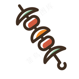 一串简笔画水果串免抠图