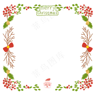 圣诞节平安夜精美手绘花边边框,免抠元素