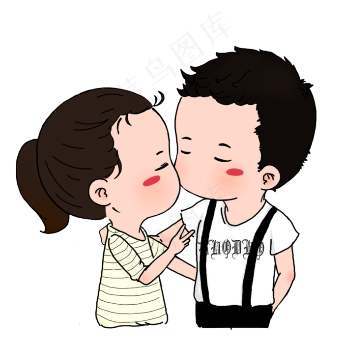 情人节情侣恩爱亲亲