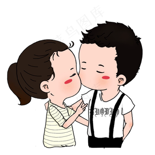 情人节情侣恩爱亲亲