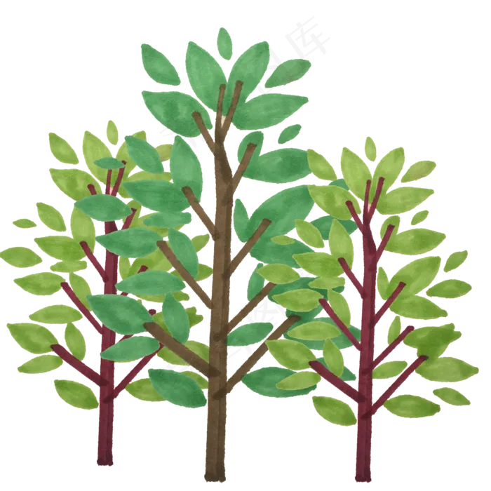 小清新树木免扣素材(2000X2000(DPI:300))psd模版下载