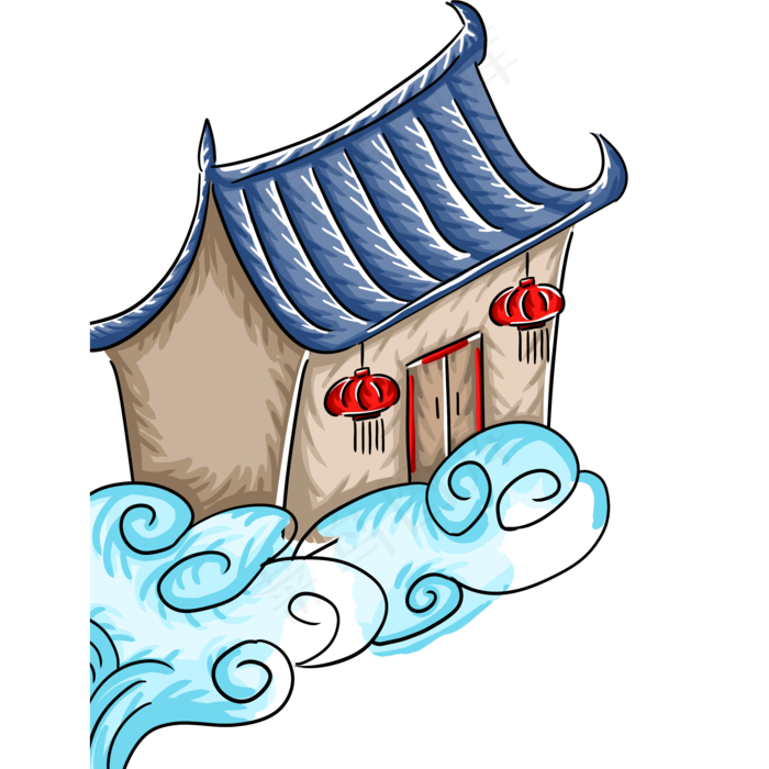春节房子,免抠元素