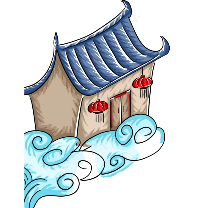 春节房子,免抠元素(2000*2000px 300 dpi )