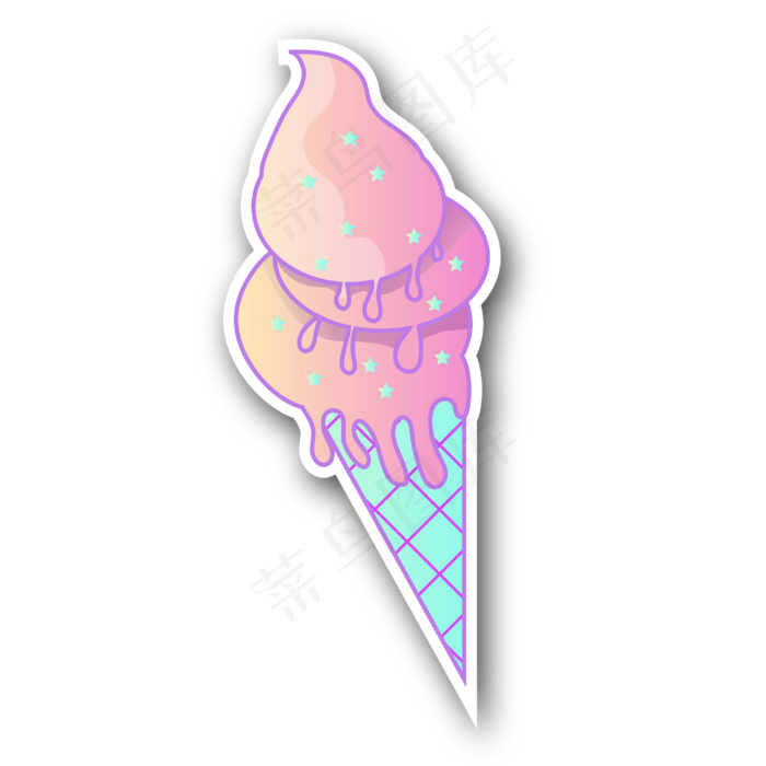 冷饮冰淇淋贴纸